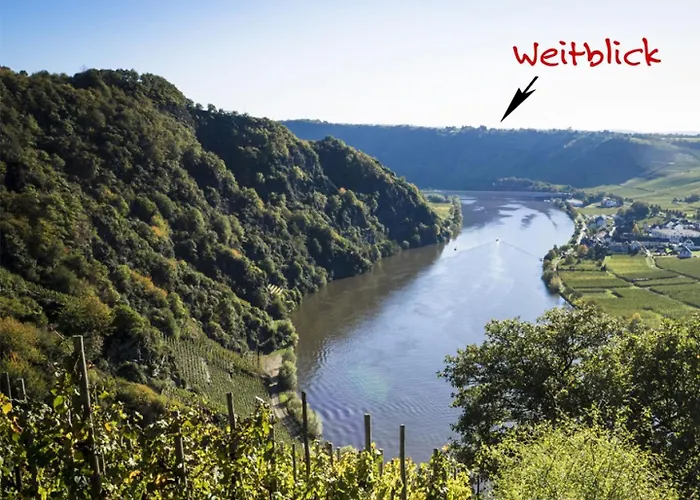 דירה Traumblick Auf Die Moselschleife, 2 Balkone, Ferienhaus Weitblick, Piesport, פיספורט